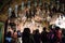 Tourists at the 12th Station of the Cross, Golgotha calvary hill, The Church of the Holy Sepulchre in Jerusalem