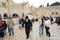 Tourists at the ancient Wailing Wall