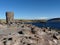 Tourists in the archaeological complex of Sillustani near the city of Puno, Peru