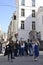 Tourists around Manneken Pis