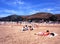 Tourists on Barmouth beach.