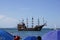 Tourists bathing on a summer day at Laranjeiras beach, Balneario de Camboriu, Santa Catarina Brazil - February 02, 2019.