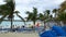 Tourists at the beautiful sandy beach,Bermuda islands,North Atlantic ocean