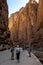 Tourists begin their walk through the magnificent Todra Gorge in Morocco.