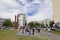 Tourists at the Berlin Wall Memorial Bernauer Strasse