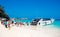 Tourists board a speedboat touring the Similan Islands at the Andaman Sea