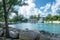 Tourists on boat in the Bahamas