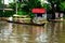 Tourists on a boat at a Canal of Kerala