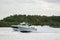 Tourists boating in Miami Beach on the weekend. Image taken with a telephoto lens