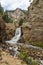 Tourists by Boulder Falls in Boulder Canyon, Nederland, Colorado