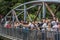 Tourists on the Bridge Heaven Pillar viewpoint