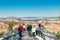 Tourists on Bryce Canyon National Park at Sunrise, Colorado, USA