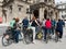 Tourists in Budapest on bikes