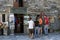 Tourists buying souvenirs in O Cebreiro, Galicia
