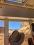 Tourists in a cable car rising up to the fortress of Masada