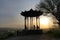 Tourists and a Chinese Gazebo on Mount Goryachaya. Pyatigorsk, Russia