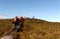 Tourists climb to the monument of the Albatross on the Cape