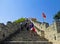Tourists climbing Huanghuacheng Great Wall