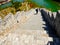 Tourists climbing Huanghuacheng Great Wall