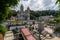 Tourists coming in a funicular at Bom Jesus Sanctuary in Braga, Portugal