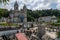 Tourists coming in a funicular at Bom Jesus Sanctuary in Braga, Portugal