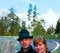 Tourists couple on Grossglockner High Alpine Road