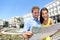 Tourists couple with map in Madrid, Spain