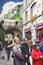 Tourists in the courtyard abbey of Mont Saint Michel.