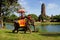 Tourists on an elefant. Ayutthaya