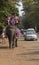 Tourists on elephants in Angkor Thom