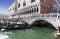 Tourists at Embankment near Palace of the doges and the Straw bridge, Venice