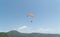 Tourists are engaged in paragliding