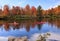 Tourists Enjoy Kayaking on Lake in Autumn North Carolina