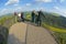 Tourists enjoy panoramic view, Rathen, Germany.