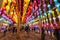 Tourists enjoy their time checking out the beautiful elaborate hanging lanterns at Tha Pae Gate area during the Yi Peng Festival