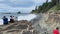 Tourists enjoy the view of the Pacific Ocean from Kalaloch Beach in Olympic National Park