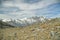 Tourists enjoying beautiful hike on Hohsaas above Saas-Grund, Switzerland