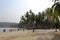 Tourists enjoying boating at corbyn`s cove beach, Port Blair