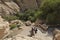 Tourists Enjoying the Lower Waterfall on Nahal David in Israel