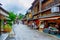 Tourists are enjoying on the Sannen-Zaka, Kyoto famous preserved street.