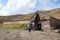 Tourists enter the caravan shed. Selim Vardenyats pass.