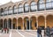 Tourists at the entrance of the Alcazar Palace, Sevilla, Spain