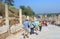 Tourists in Ephesus, Turkey