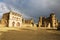 Tourists explore medieval fortress in Gondar, Ethiopia