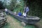 Tourists explore replica of dugout canoe