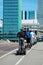 Tourists exploring Frankfurt with Segway