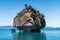 Tourists Exploring the Marble Caves in Chile, Patagonia, South America