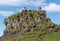 Tourists at Fairy Glen on the Trotternish Peninsula, Isle of Skye, Scotland UK