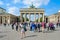 Tourists are at famous Brandenburg Gate, Berlin, Germany