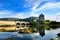 Tourists favourite place in Scotland - Isle of Skye. Very famous castle in Scotland called Eilean Donan castle. Scotland green nat